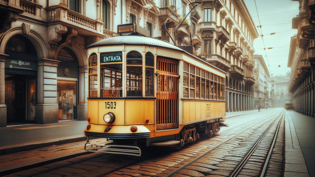 Old trams in Milan