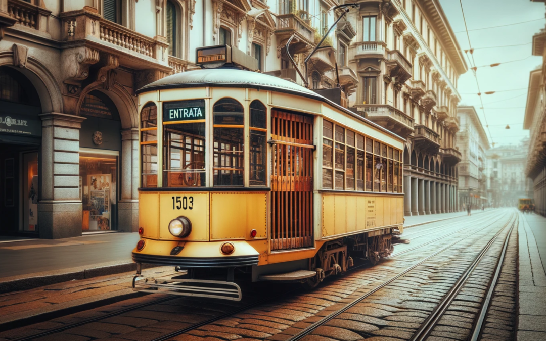 Old trams in Milan – historical value of Italy