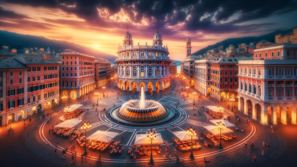 The Main Square of Genoa - Piazza De Ferrari